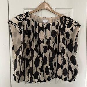 THML Black and Cream Bubble Top- NWOT